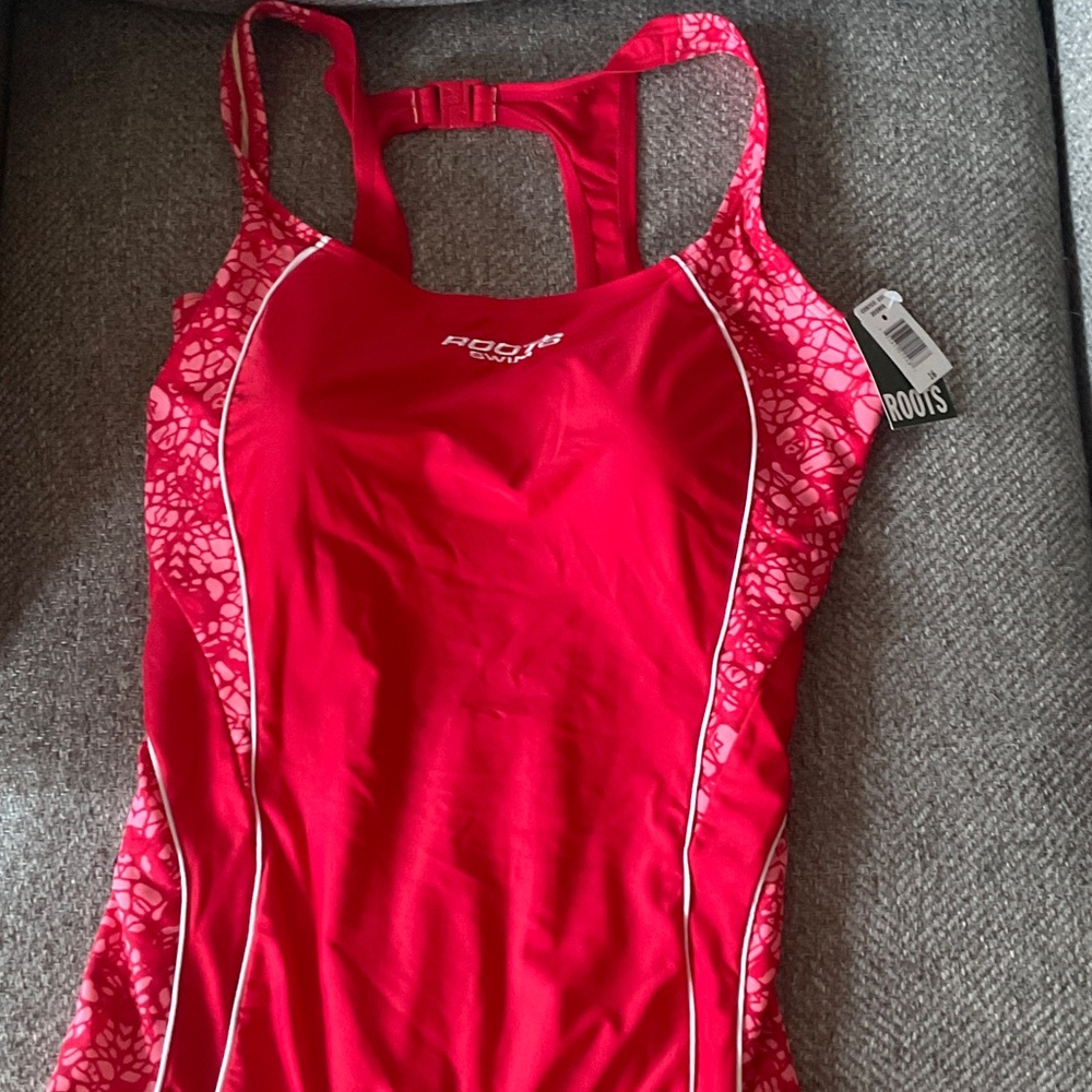 ๐ Roots Red Swimsuit - One Piece - Picture 1 of 5